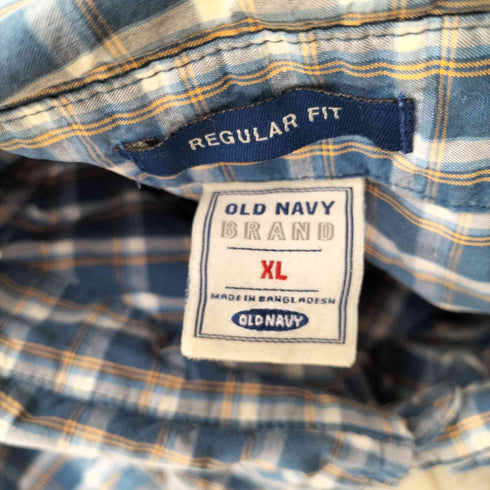 オールドネイビー OLD NAVY REGULAR FIT チェック柄コットンS/S シャツ メンズ JPN:XL