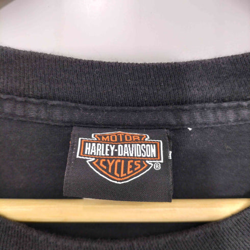 ハーレーダビッドソン HARLEY-DAVIDSON 両面プリント スカル フレイム 羽 ロングスリーブTシャツ ロンT メンズ import:XL