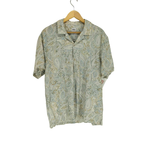 ザラ ZARA RELAXED FIT ペイズリー柄 開襟S/S シャツ メンズ JPN:XL