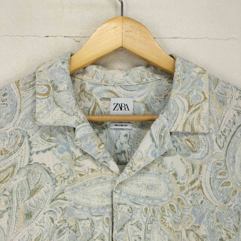 ザラ ZARA RELAXED FIT ペイズリー柄 開襟S/S シャツ メンズ JPN:XL