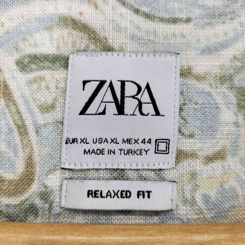ザラ ZARA RELAXED FIT ペイズリー柄 開襟S/S シャツ メンズ JPN:XL