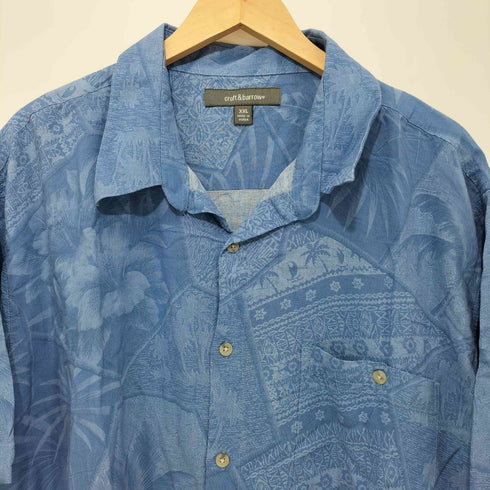 クラフトアンドバロー Croft&Barrow フラワープリント 開襟 アロハシャツ メンズ import:XXL