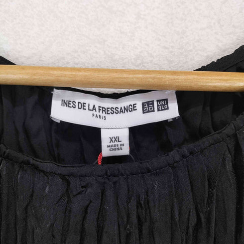 ユニクロイネスドラフレサンジュ UNIQLO INES DE LA FRESSANGE サテンツイストプリーツワンピース レディース JPN:XXL