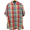 PURE LINEN チェック 半袖シャツ メンズ import:XL