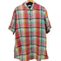 PURE LINEN チェック 半袖シャツ メンズ import:XL