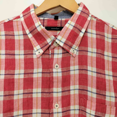 sevensigns 総リネン チェックシャツ メンズ import:XL