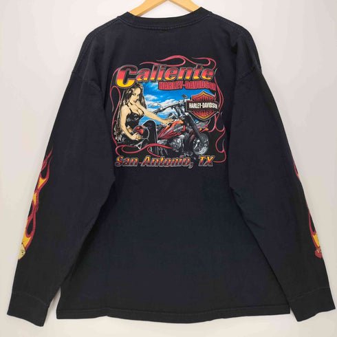 ハーレーダビッドソン HARLEY-DAVIDSON 00S 両面プリント FORGED IN FIRE フレイム ロングスリーブTシャツ ロンT メンズ 2X