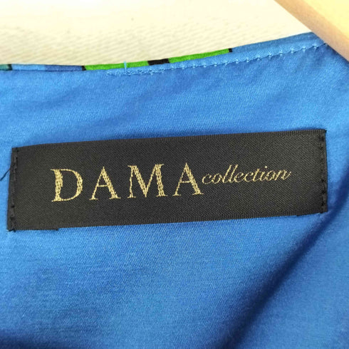 ダーマコレクション DAMA collection シルクブレンド 総柄ノースリーブブラウス バックジップ レディース