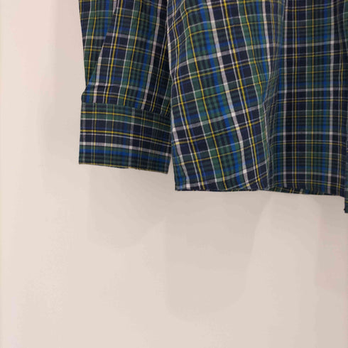 チャップス CHAPS 00S ロゴ刺繍 チェック コットンポリ ボタンダウンシャツ メンズ import:XL