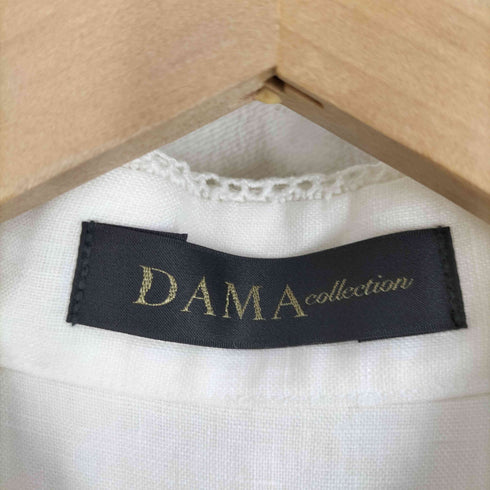 ダーマコレクション DAMA collection リネン100% レース切替ノースリーブブラウス レディース