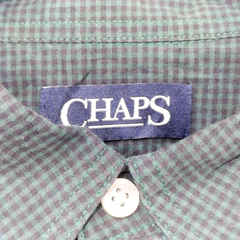 チャップス CHAPS 00S ロゴ刺繍 チェック コットンポリ ボタンダウンシャツ メンズ import:XL