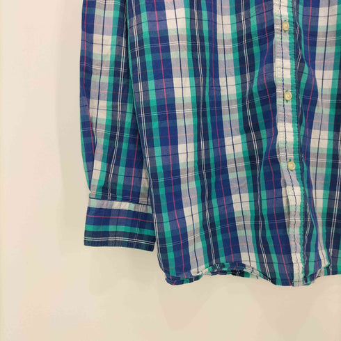 チャップス CHAPS 00S ロゴ刺繍 チェック コットンポリ ボタンダウンシャツ メンズ import:XL