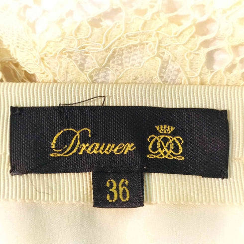 ドゥロワー Drawer ウエストサイドジップ 膝丈レーススカート 両サイドポケット レディース 36