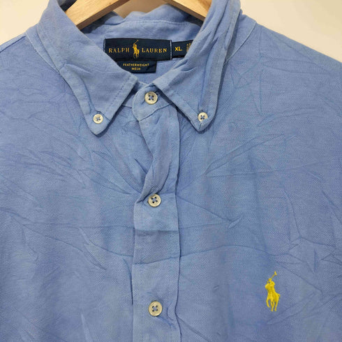 ラルフローレン RALPH LAUREN FEATHERWEIGHT MESH ポニー刺繍 ボタンダウンシャツ ストレッチシャツ メンズ import:XL