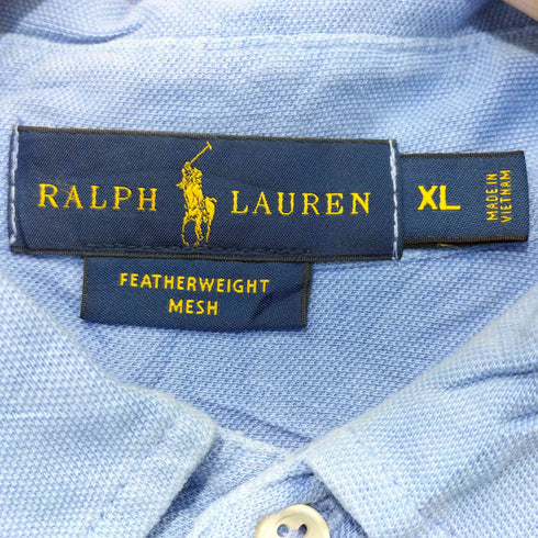 ラルフローレン RALPH LAUREN FEATHERWEIGHT MESH ポニー刺繍 ボタンダウンシャツ ストレッチシャツ メンズ import:XL
