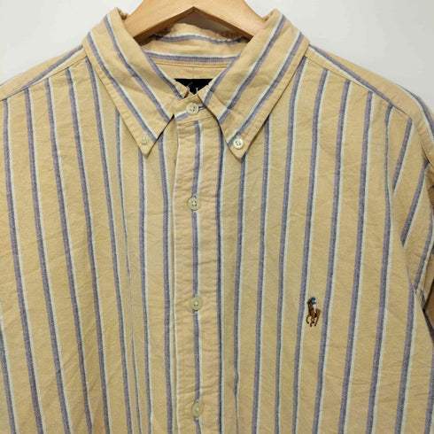 ラルフローレン RALPH LAUREN 90S ポニー刺繍 ストライプ ボタンダウンシャツ メンズ import:XL