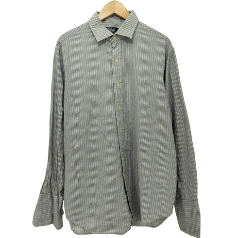 ラルフローレン RALPH LAUREN 90S PHILIP ストライプ ロングスリーブ レギュラーカラーシャツ メンズ 16 34/35