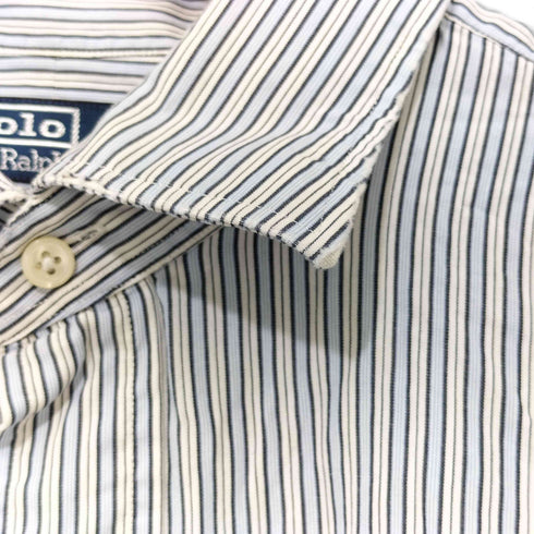 ラルフローレン RALPH LAUREN 90S PHILIP ストライプ ロングスリーブ レギュラーカラーシャツ メンズ 16 34/35