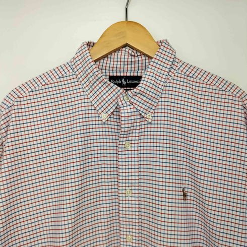 ラルフローレン RALPH LAUREN 90S BLAKE ポニー刺繍 チェック ボタンダウンシャツ メンズ import:XL XXL