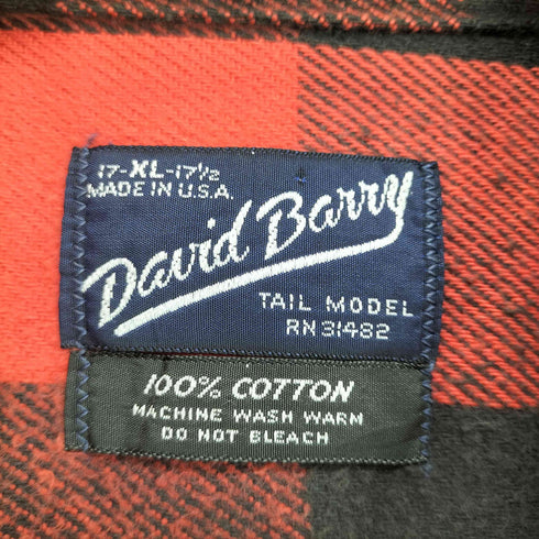 DAVID BARRY カットオフバッファローチェックネルシャツ メンズ JPN:XL