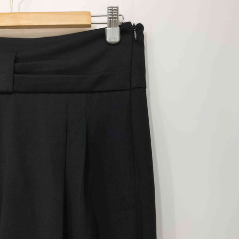 ザラ ZARA ウエストリボン 2タック テーパードスラックス レディース M