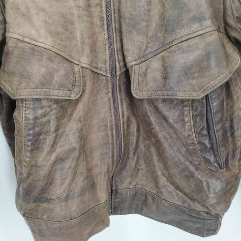 ピエールカルダン pierre cardin ジップアップ レザージャケット メンズ UK:36