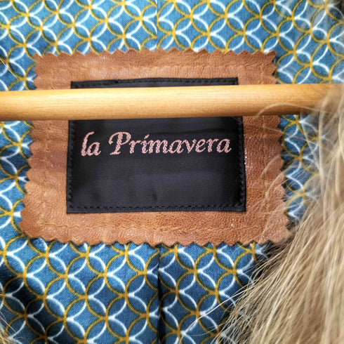 LA PRIMAVERA ファー付き レザーコート レディース
