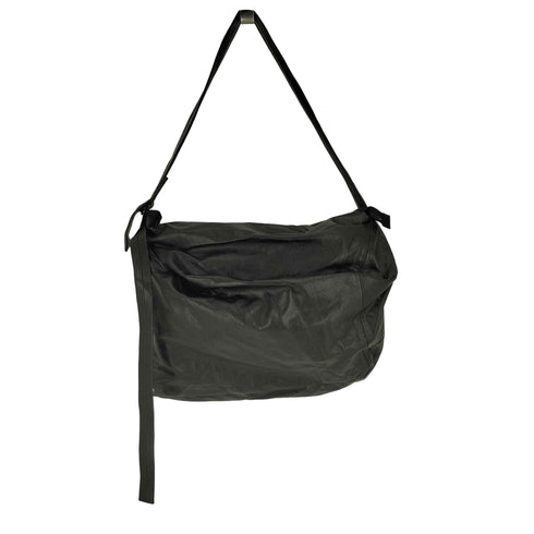 ディスコードヨウジヤマモト discord Yohji Yamamoto 24SS DRUM DYED LEATHER PUFF CROSSBODY BAG ドラムダイ レザーパフ クロスボディバッグ メンズ