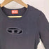 ディーゼル DIESEL T-ANGIE-LS くり抜きロゴ刺繍 クルーネックロングスリーブカットソー レディース import:M
