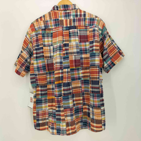 エディーバウアー Eddie Bauer 木ボタン S/S チェック シャツ メンズ import:M