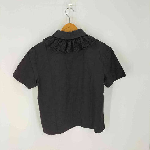 ヴィヴィアンウエストウッド Vivienne Westwood レース付きシャツ ブラウス 同色オーブ刺繍 レディース import:M