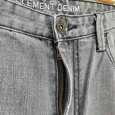 エレメント ELEMENT バックポケット ロゴ刺繍 ストレート ブラック デニム パンツ メンズ 34