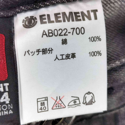 エレメント ELEMENT バックポケット ロゴ刺繍 ストレート ブラック デニム パンツ メンズ 34