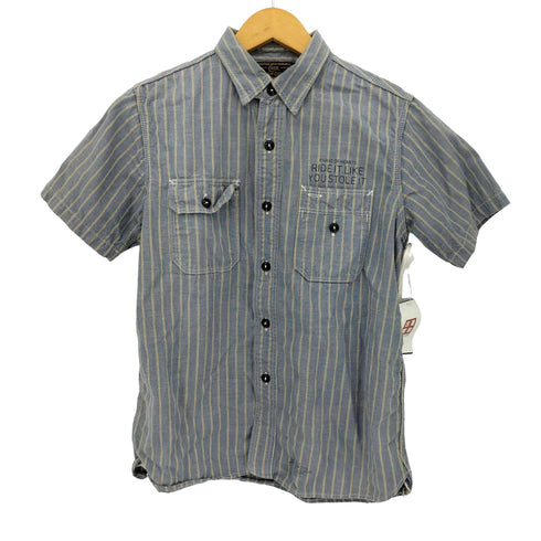 クーティー COOTIE コットン ストライプ S/S ワークシャツ メンズ import:S