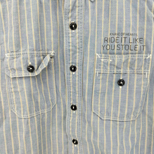 クーティー COOTIE コットン ストライプ S/S ワークシャツ メンズ import:S