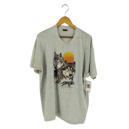 スクリーンスターズ SCREEN STARS 80s MADE IN USA ウルフプリント霜降りTシャツ ALASKA ©ACE87 メンズ import:XXL