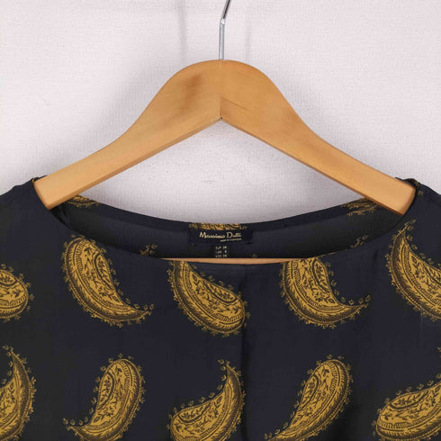 マッシモデュッティ Massimo Dutti ボートネック総柄ワンピース レディース 38