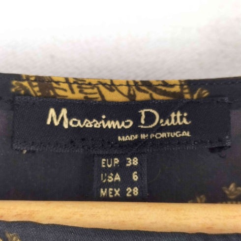 マッシモデュッティ Massimo Dutti ボートネック総柄ワンピース レディース 38