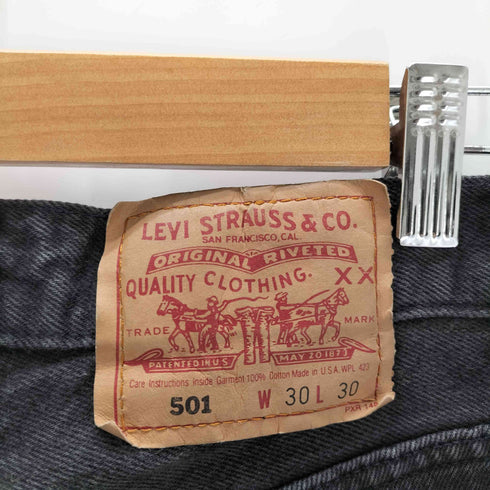 リーバイス Levis 90s USA製 ボタン裏653後染め ボタンフライブラックデニム 501 メンズ W30