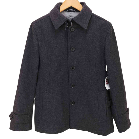 ランバンオンブルー LANVIN en Bleu 裏地デザイン ウールステンカラーハーフコート メンズ 48