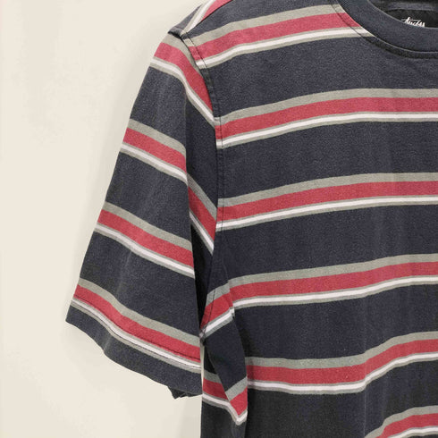 ステューシー Stussy ストックロゴボーダークルーネックTシャツ メンズ JPN:S