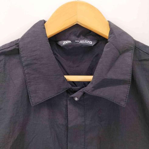 ザラ ZARA 裾ドローコード ナイロン半袖シャツ メンズ import:S