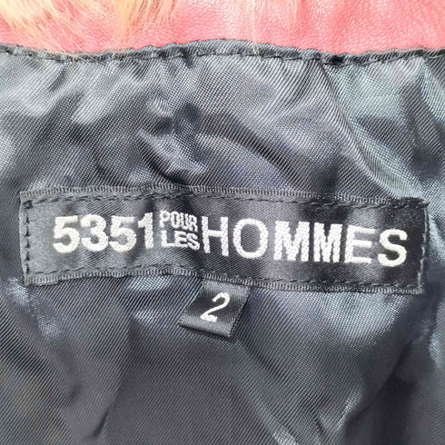 ゴーサンゴーイチプールオム 5351 POUR LES HOMMES Y2K リアルファー ラムレザージャケット メンズ JPN:2