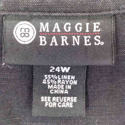 MAGGIE BARNES リネンレーヨン混紡 チャイナシャツ メンズ 24W