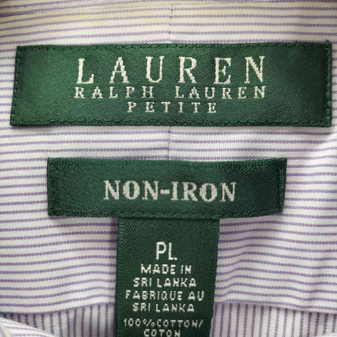 ローレンラルフローレン LAUREN RALPH LAUREN L/S ロゴ刺繍ストライプシャツ レディース PL