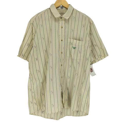 マンシングウェア Munsingwear 襟リブ 総柄コットン半袖シャツ メンズ LL