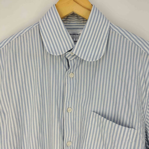 コムデギャルソンシャツ COMME des GARCONS SHIRT フランス製 丸襟 ラウンドカラー ストライプシャツ メンズ JPN:S