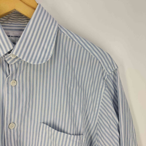 コムデギャルソンシャツ COMME des GARCONS SHIRT フランス製 丸襟 ラウンドカラー ストライプシャツ メンズ JPN:S