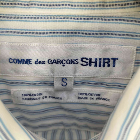 コムデギャルソンシャツ COMME des GARCONS SHIRT フランス製 丸襟 ラウンドカラー ストライプシャツ メンズ JPN:S