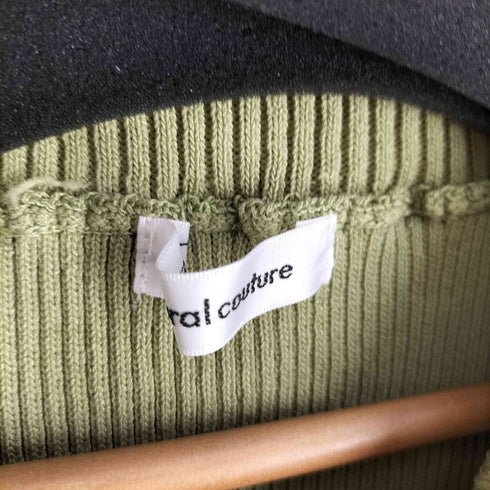 ナチュラルクチュール natural couture 刺繍衿強撚リブニット レディース FREE